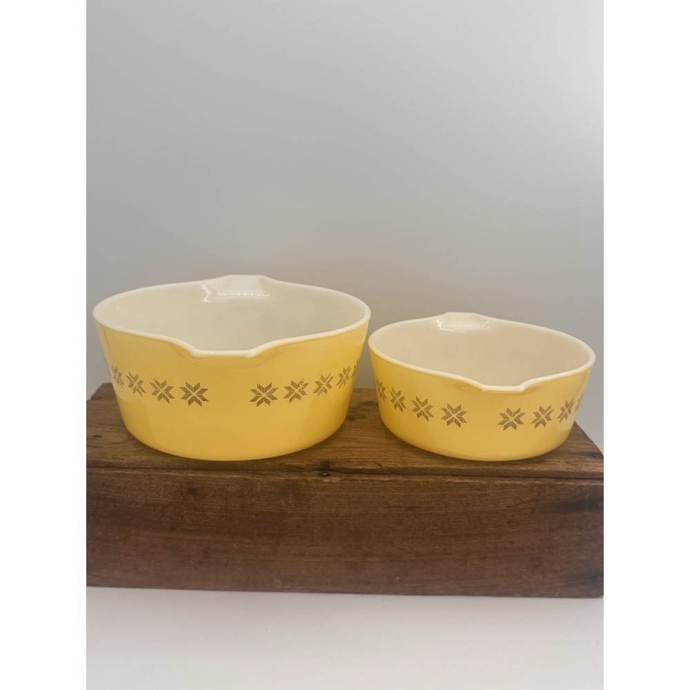 Pyrex Town & Country Brown & Yellow 474B 1.5 QT & 472 1.5 PT Casserole Dishes - Picture 9 of 15